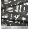 thumbnail image 1 of Soimoi polyester Crepe Fabric Cake,Wine Glass & Bellies Fashion Printed Craft Fabric by the Yard 52 Inch Wide, 1 of 1