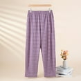 thumbnail image 2 of Bovxnpu Women Pajama Pants, Plus Size Pajama Pants Sleep Pants Lounge Pants Flannel Fuzzy Fleece Lined Thickened Warm Loose Home Elastic Waist Sleep Trousers Loungewear Sleepwear, 2 of 3