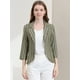 thumbnail image 3 of INSPIRE CHIC Blazer De Solapa Con Muescas Y Mangas 3/4 A Rayas Para Mujer ejercito verde XL, 3 of 6