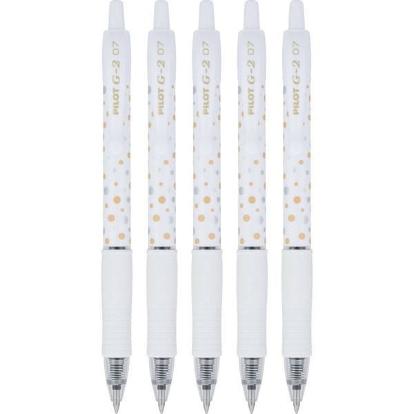 G2 Gel 0.7mm Pilot Design Collection Dots Black Ink Pens with pan