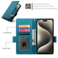 thumbnail image 4 of Allytechgroup for Apple iPhone 16 Pro Max Case Wallet, Retro PU Leather Slim Fit Business Style Magnetic Closure Cards Slots RFID Blocking Phone Case for Women Men, Blue, 4 of 6