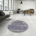 thumbnail image 4 of Ahgly Company Machine Washable Indoor Square Industrial Modern Mist Blue Area Rugs, 5' Square, 4 of 7