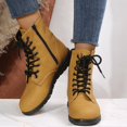 thumbnail image 6 of Kayannuo Womens Shoes Clearance Boots Womens Fashion British Style Solid Color Lace-up Boots Side Zip Casual Wedge Heel Women's Boots, 6 of 6