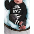 thumbnail image 3 of Newborn Infant Baby Boy Clothes Long Sleeve Romper Pants Headband Hat Outfits Set ( 6-9 Months, Black), 3 of 6