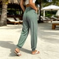 thumbnail image 5 of Womens Stripe Jogger Pants Comfy Long Lounge Bottom, Drawstring Elastic Waist Pants with Pockets Green S(S), 5 of 7