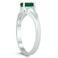 thumbnail image 2 of SZUL Women's 6X4MM Emerald and Diamond Wave Ring in 10K White Gold, 2 of 4