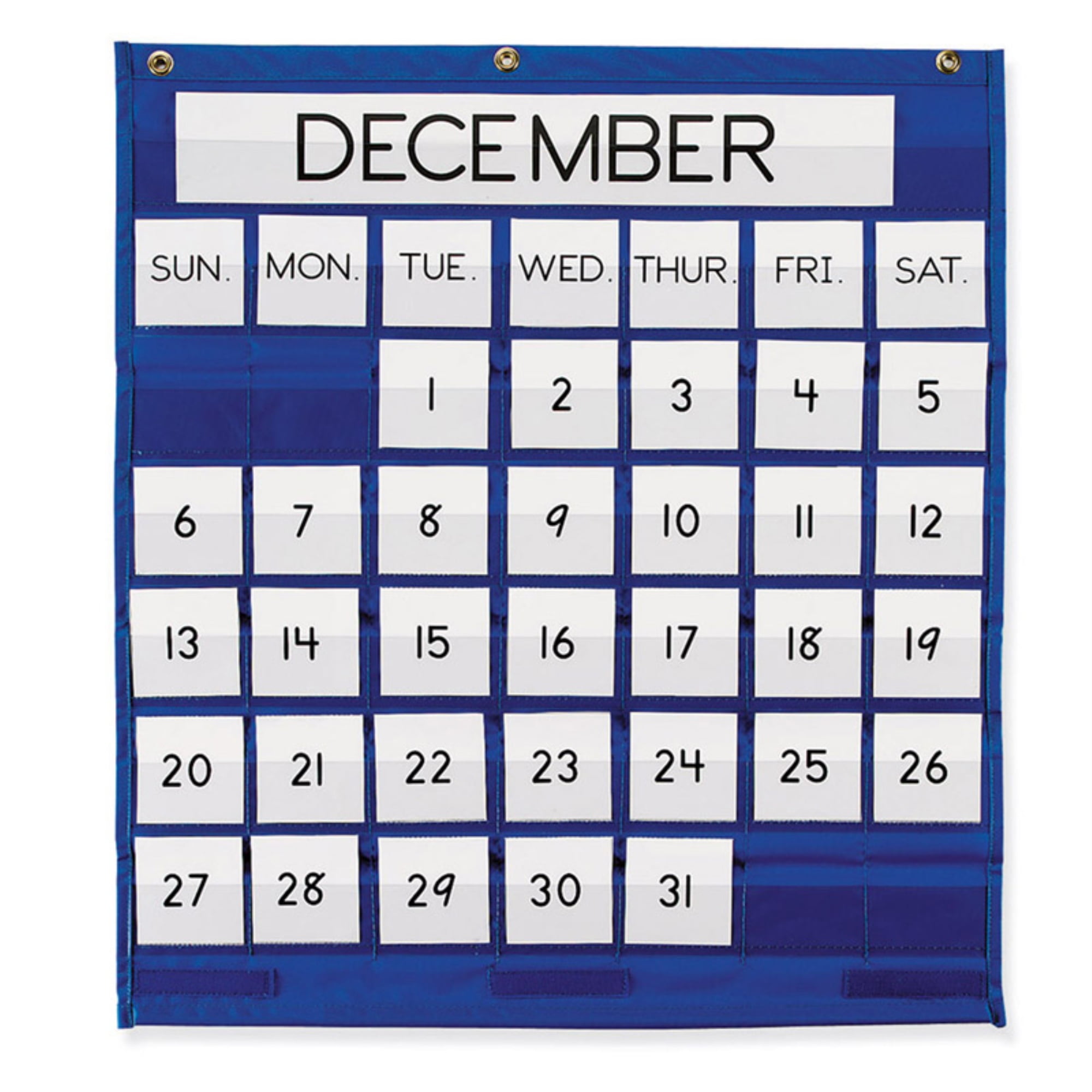 monthly calendar pocket chart blue 25 x 28 1 chart walmart com