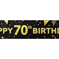 thumbnail image 4 of Glittery Golden Happy 70th Birthday Banner with Balloons Streamers and Stars Background Decoration for Birthday Party Celebrations Photography Props Party Supplies, 4 of 7