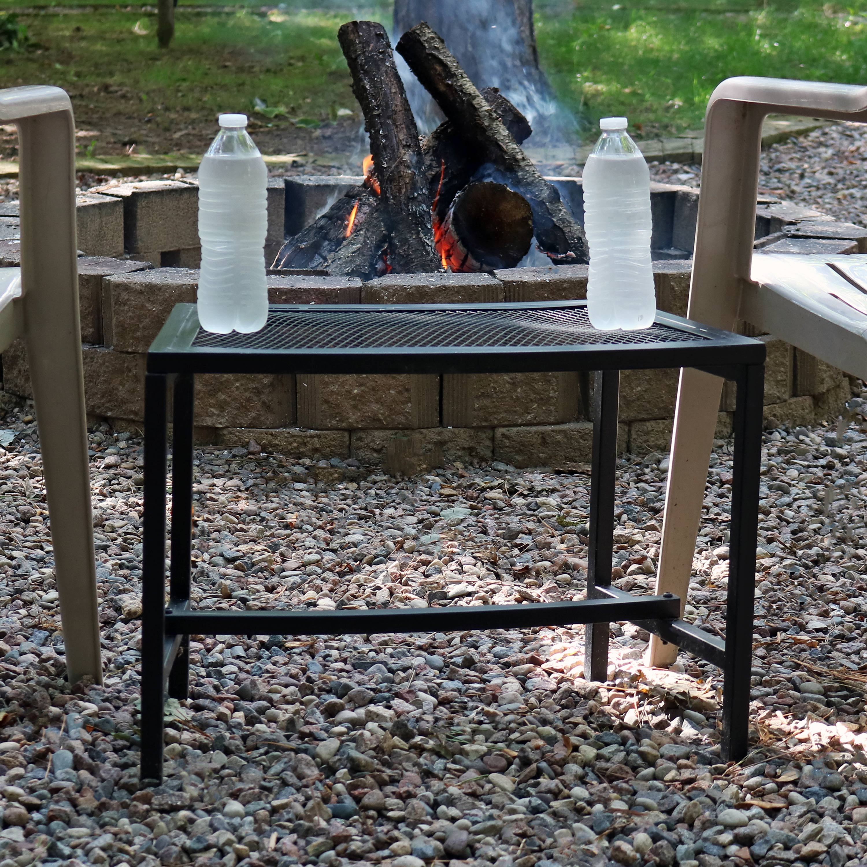 Sunnydaze Outdoor Patio Side End Table Heavy Duty Mesh Metal