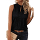 thumbnail image 2 of Top Sin Mangas con Cuello en V de Color Liso para Mujer, Color Negro, Talla S, 2 of 8