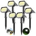thumbnail image 1 of Projecteurs Solaires Extérieurs 6 Pack, Étanches 3 Modes d'Éclairage Auto ON/Off Solaires & Alimentés par Type C pour Allée, 1 of 6