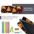 thumbnail image 5 of Cauagu Cartoon Pizza Print Leather Pencil Pen Case - Stationery Bag Portable Stationery Bag Big Capacity Pencil Pouch Cosmetic Organizer Bag for Men & Women, 5 of 7