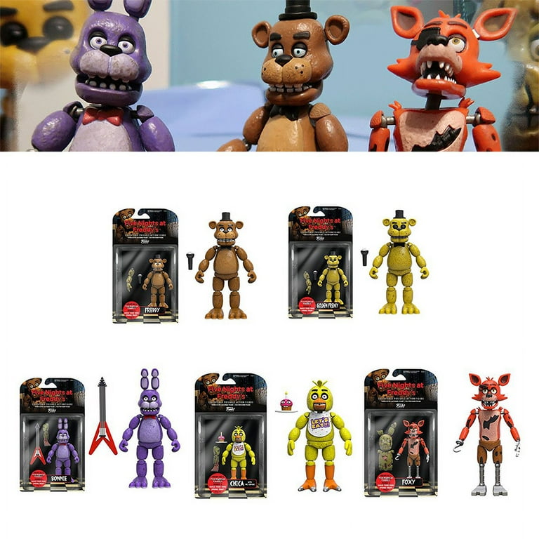 Five Nights At Freddy's Video Game FNAF Action 6 Mini Figures Toys Bonnie  Foxy E