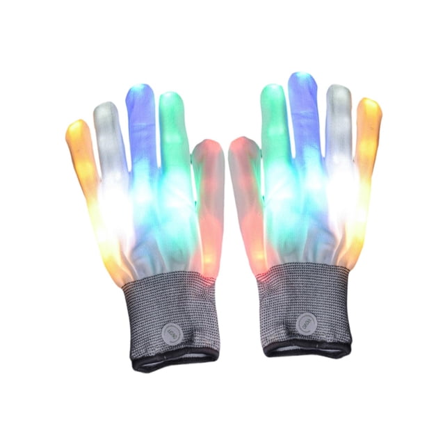 TISHITA Gants LED Doux Jouets Colorés Clignotants pour Adultes Performance sur Scène Festival Blanc