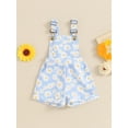 thumbnail image 2 of Bagilaanoe Toddler Baby Girl Jumpsuit Shorts Sleeveless Daisy Print Romper Overalls 6M 12M 18M 24M 3T 4T 5T 6T Kids Short Pants Summer Clothes, 2 of 7