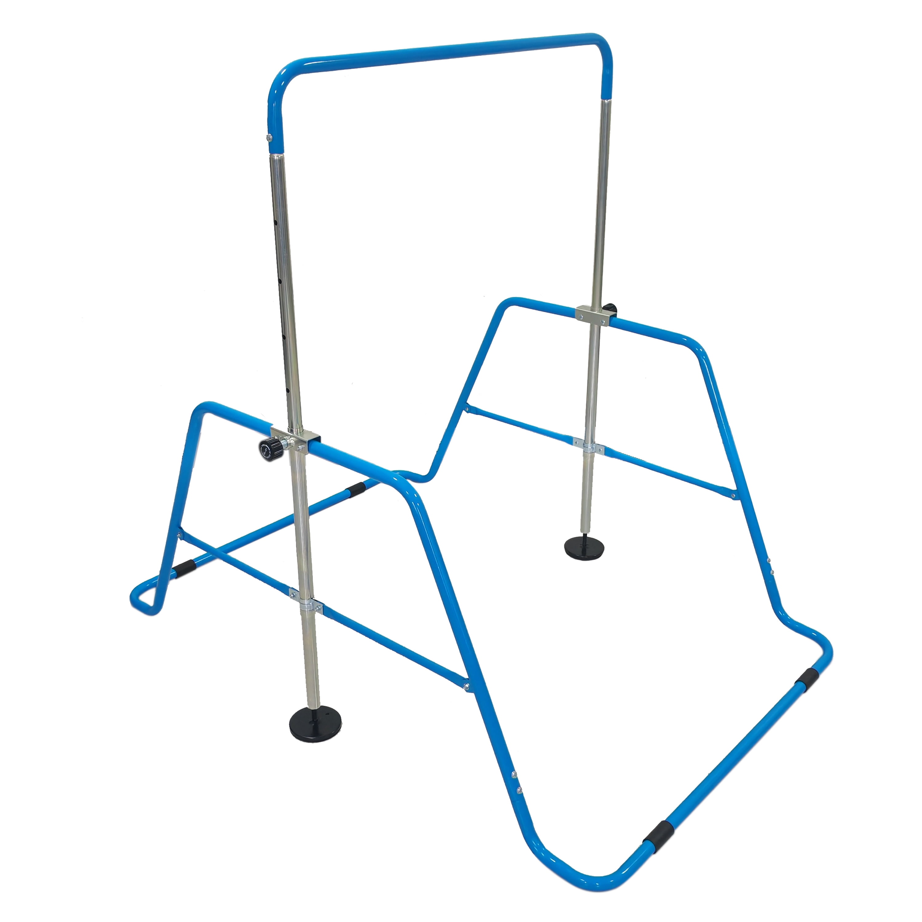 CAP Adjustable Height Horizontal Gymnastics Bar for Kids, Blue and CAP Barbell Gymnastics Balance Mat 10' x 4' x 3" thick, Blue