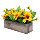 thumbnail image 5 of Girasoles rústicos en maceta, ramos de flores artificiales en maceta rectangular de madera, centro de mesa floral de verano para cocina de granja, decoración de mesa campestre, 5 of 7