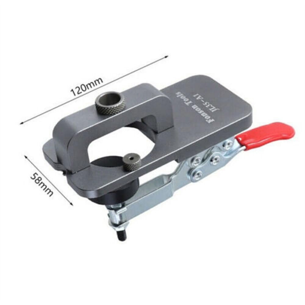 35MM Concealed Hinge Jig, Aluminum Alloy Hinge Hole Drilling Jig Puncher Locator, Woodworking Drilling Tools For Door Cabinets Hinges Mounting