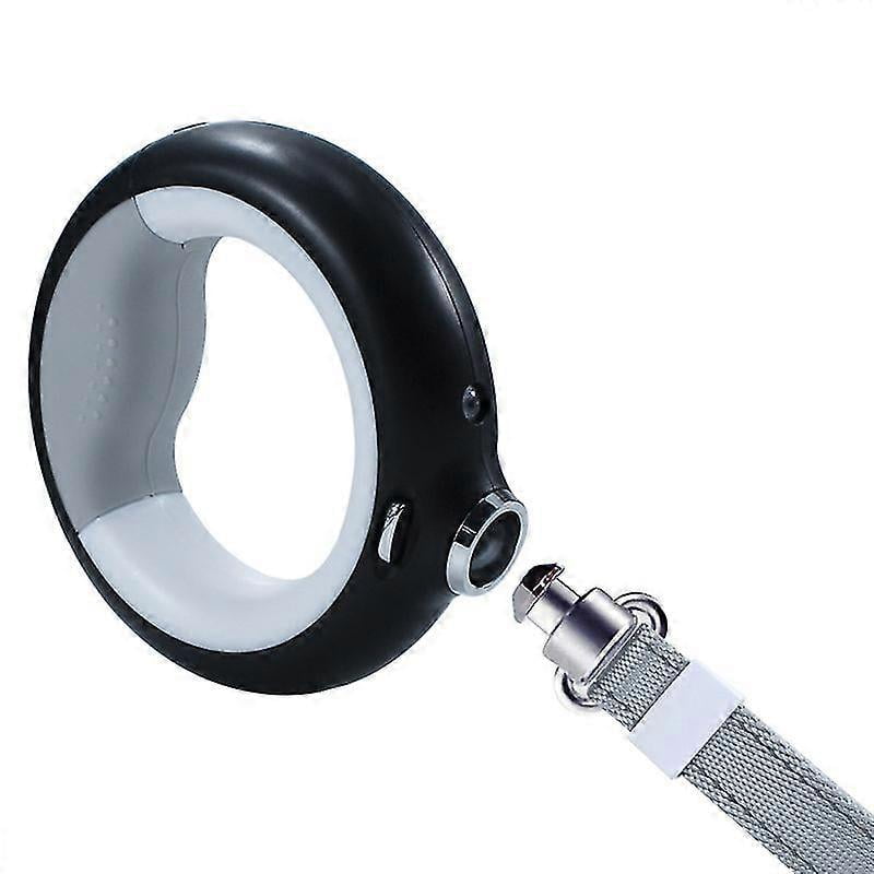 （Black）fong retractable wearable dog leash with ultra bright led light-pet leash cool luminous dog leash retractable leash with lamp retractable dog leash