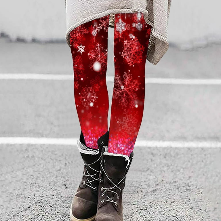 Henpk Clearance Under 10 Womens Plus Size Warm Leggings For Women Winter  Womens Fashion Casual Christmas Printed Tight Leggings High Waist Long Pants  