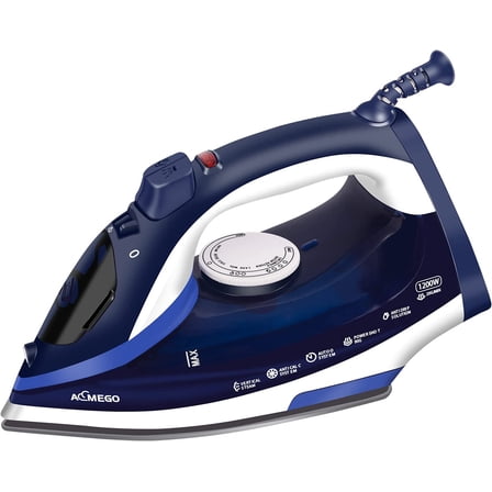 Steam Iron for Clothes Lightweight Portable Iron with Non Stick Ceramic Soleplate Anti Drip Vertical Irons for Ironing Clothes Self-Clean Auto-Off Function Small Size for Home Travel…