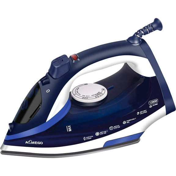AEMEGO Steam Iron for Clothes Lightweight Portable Iron with Non Stick Ceramic Blue