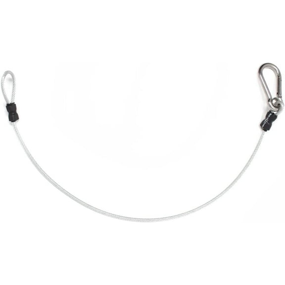 Seaworx Stainless Steel Trolling Safety Leash, 2 ft - Fishing Rod Holders - Reliable Kayak Accessories and Paddle Board Tether