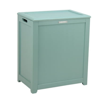 Oceanstar Wooden Storage Laundry Hamper, Turquoise Color, 20.3 L x 13.3 W x 24 H inches, Age Group Adult