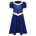 thumbnail image 3 of iiniim Girls Renaissance Victorian Short Sleeve Ruffled Royalty Princess Dress Dark Blue 16, 3 of 7