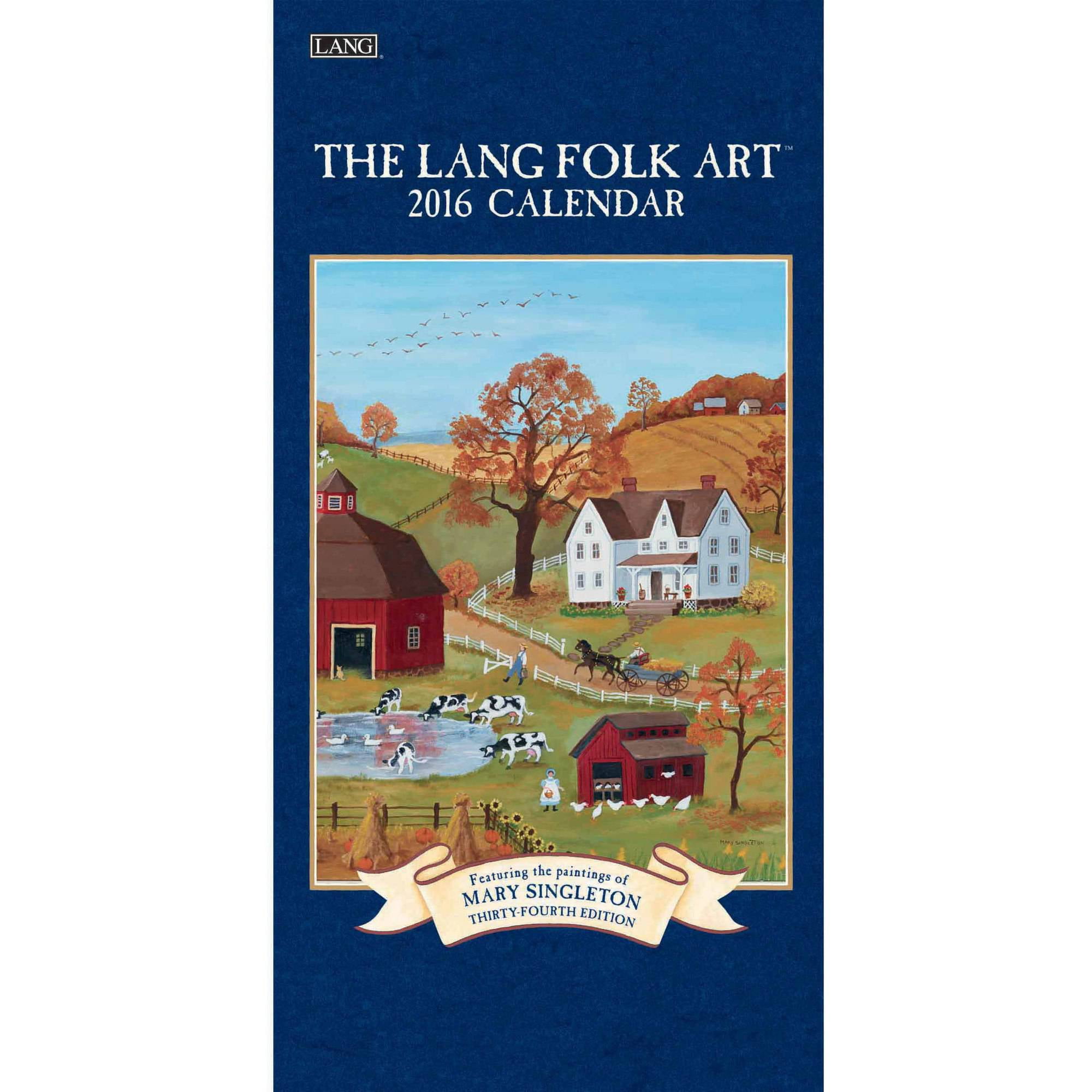 Lang Lang Folk Art 2016 Vertical Wall Calendar