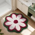 thumbnail image 4 of SIXHOME 26"x26" Vibrant Floral Bathroom Rug Non Slip Bath Mat Ultra-Soft Super Absorbent Quick Dry Bathroom Mat Machine Washable Single-Needle Tufted Floral Bath Mats for Bathroom Floor Teal, 4 of 7