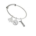 thumbnail image 2 of Delight Jewelry Silvertone Crystal Script ''Peace'' Silvertone Let Things Go Tree Charm Bangle Bracelet, 2 of 4