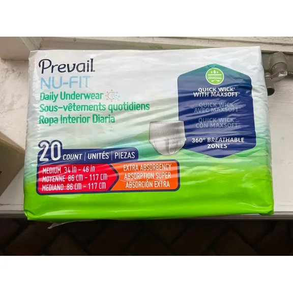 Nu-Fit Daily Brief Medium Heavy Absorbency Bag Of 20 Underwear Adult Diaper