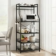 thumbnail image 2 of Tzou 5-Tier Freestanding Kitchen Bakers Rack - 57.4" Industrial Microwave Stand w/ Wire Baskets, Adjustable Feet & Anti-Tip, Coffee Bar Station for Small Spaces, 2 of 9