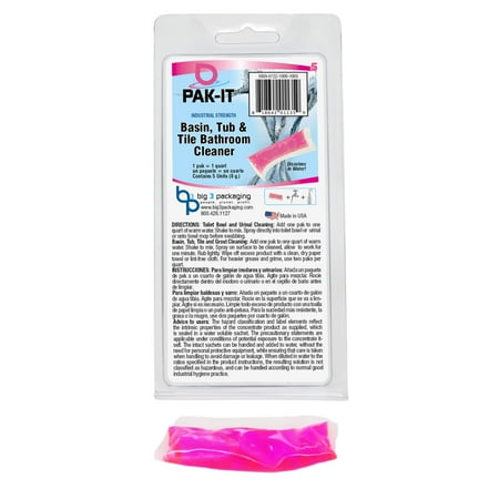PAK-IT® Basin, Tub And Tile Cleaner Packet, Ocean Scent, Pack Of 5