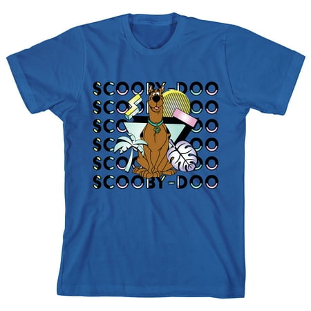 Youth Boys Scooby Doo Character Royal Blue Short Sleeve Graphic Tee Shirt-L