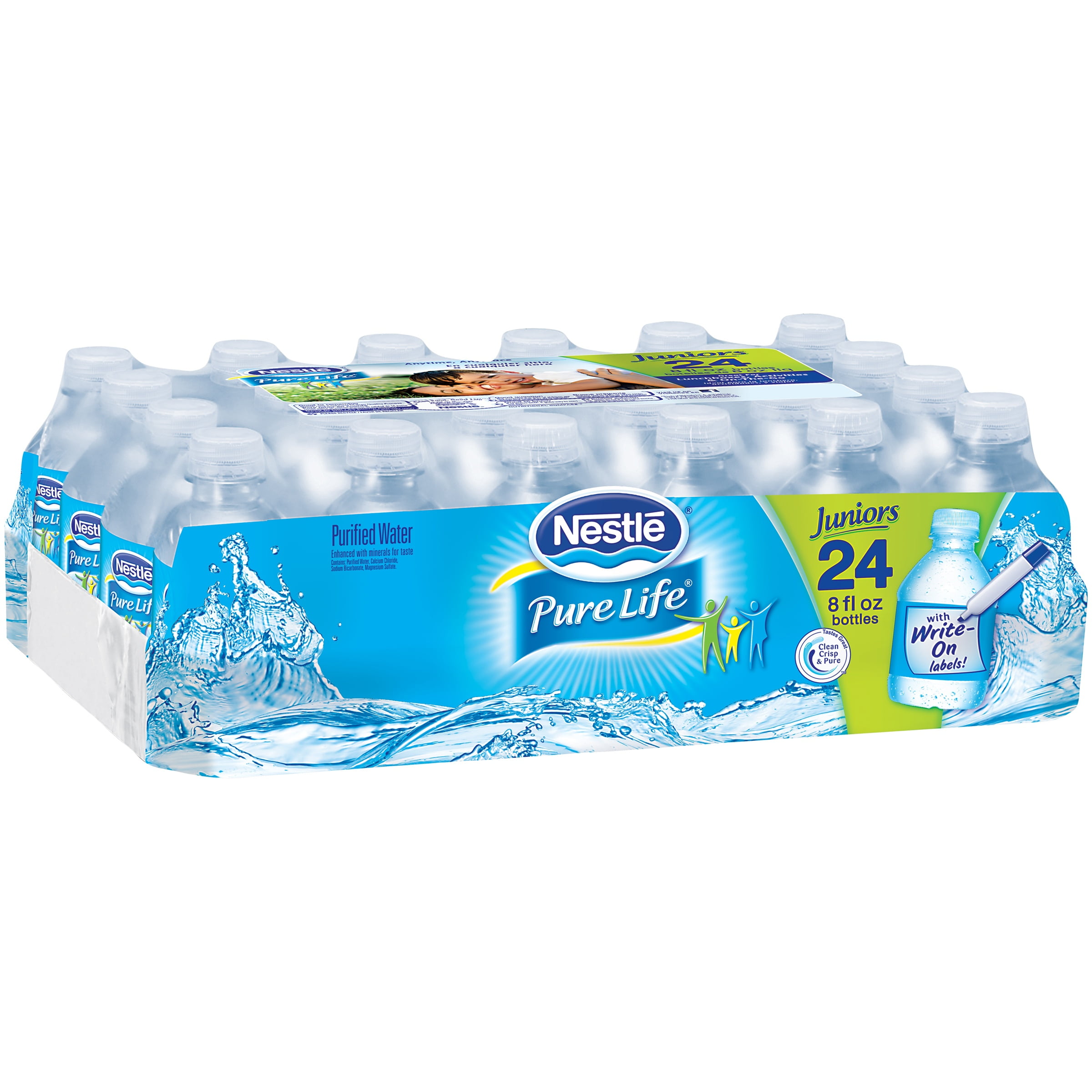 Pure Life Nestle Water, 24 Pack, Purified with Minerals, Junior