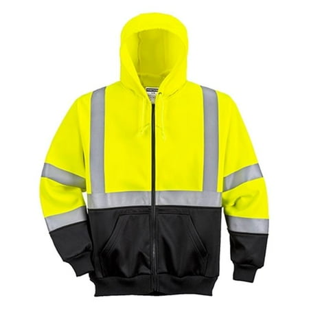 - Portwest UB315 3XL Hi-Visibility 2-Tone Zipped Hoodie Sweatshirt, Yellow & Black - Regular