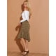 thumbnail image 2 of INSPIRE CHIC Falda Midi Asimétrica De Sirena Con Dobladillo Con Volantes Y Estampado Floral De Leopardo Para Mujer Leopardo S, 2 of 6