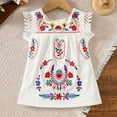 thumbnail image 2 of 0-3 Months Baby Girl's Summer Dresses Short Sleeve Casual Vintage Print Shirt Dress Little Kids Clothes Children Age 0-3 Years, 2 of 7