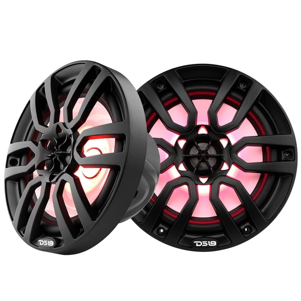 Altavoces marinos DS18 HYDRO 8 de 2 vías con luces LED RGB de 375 W