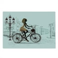 thumbnail image 2 of Teen Room Cutting Board, Young Girl in Paris Streets Bicycle French Style Display, Decorative Tempered Glass Cutting and Serving Board, Large Size, Brown Chestnut Brown, by Ambesonne, 2 of 5
