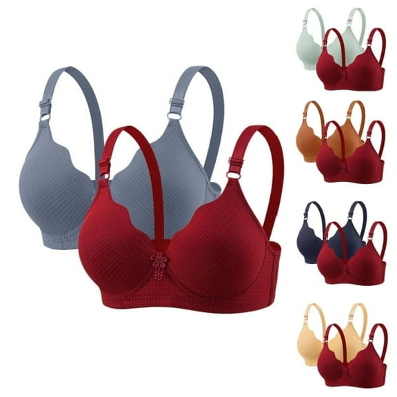 ATENAR Bras for Women,Wireless Bras for Women,Womens Bras,Breathable,Comfort Fit,Solid,Nylon,Spandex,Multicolor,2XL