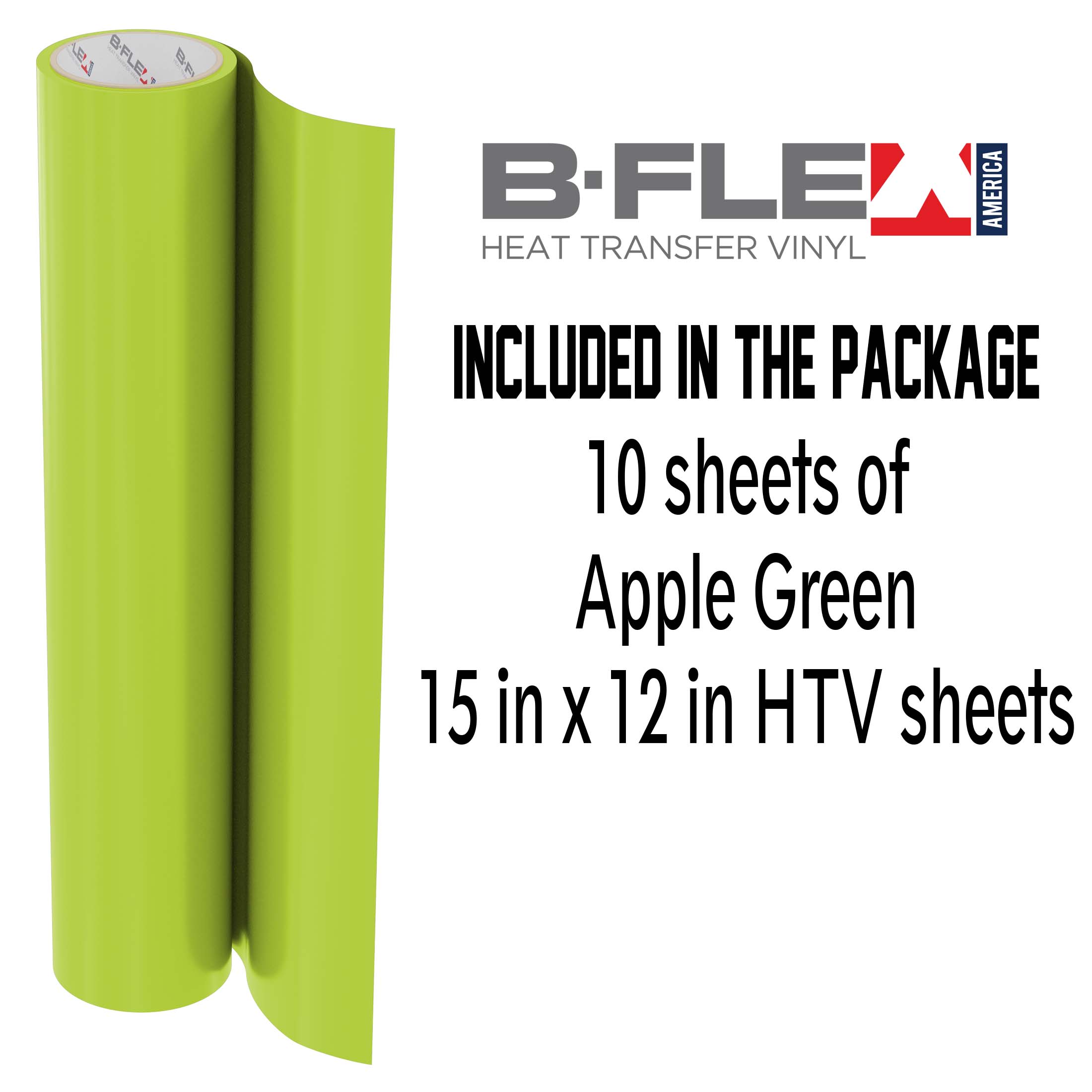 B-flex Gimme5 HTV 15in x 12in 10 sheets pack Apple Green