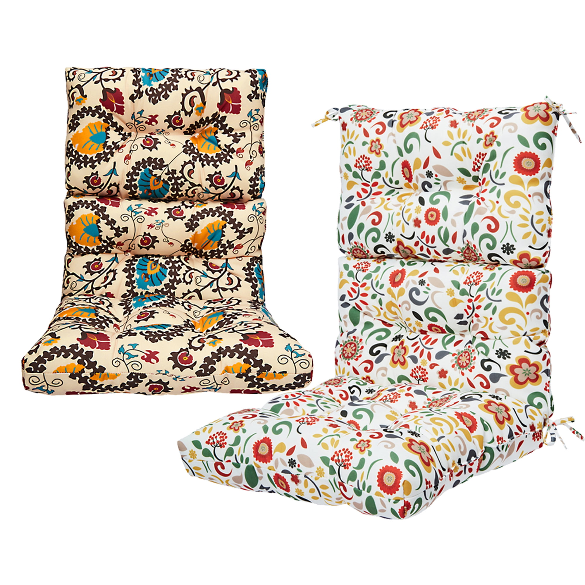 2 pack High Back Chair Cushion Sofa Chair Cushion with Ties, Thick seat