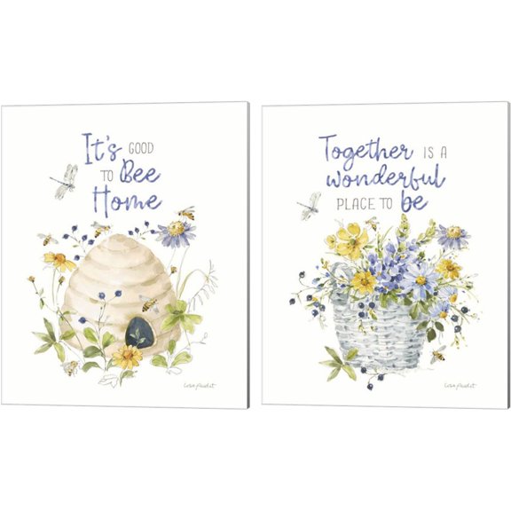 Great Art Now Lovely Blues by Lisa Audit 2 Piece Canvas Art Set Each 12"W x 15"H