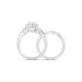 thumbnail image 4 of 10kt White Gold Round Diamond Heart Bridal Wedding Ring Band Set 5/8 Cttw, 4 of 4