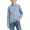 thumbnail image 2 of OGLCCG Boy's Thermal Top Cotton Mock Neck Long Sleeve Shirts for Boys Fall Winter Basic Layering Undershirt(Sky Blue,7-8 Years), 2 of 5