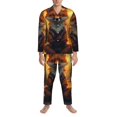 thumbnail image 3 of Hirioo Sunset Maple Tree Fox for Men's Pajama Sets 2 Piece Pjs Men's Long-Sleeved Pajama Set Button Down Sleepwear,S-XXL-Small, 3 of 7