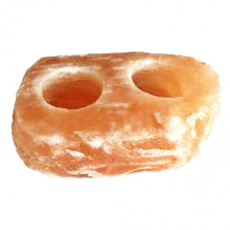 - Natural Himalayan Salt Tea Light Double Candle Holder On SALE